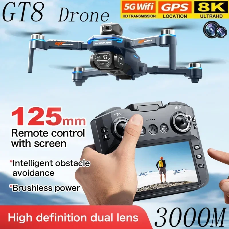 Drone Camera 4K - Dron GT8 z funkcją omijania przeszkód,