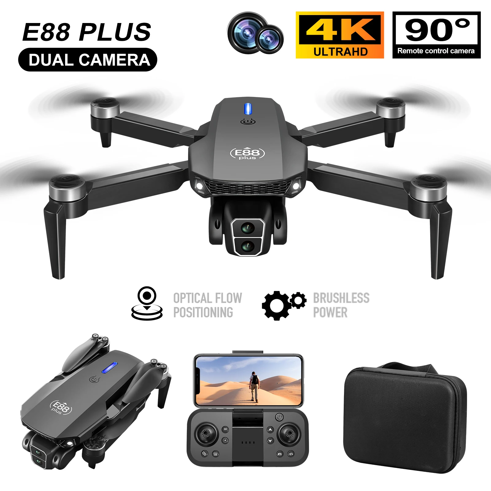 Nowy dron E88 Plus Quadcopter: – Drone Camera Hd recenzja i cena